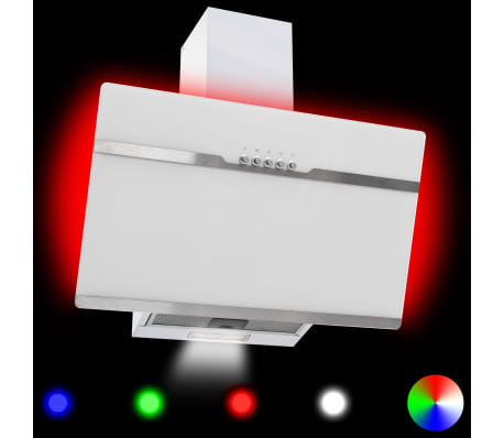 vidaXL Exaustor RGB LED 60 cm aço inoxidável e vidro temperado