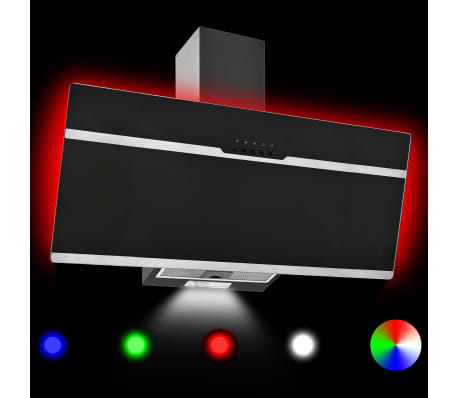 vidaXL RGB абсорбатор, LED, 90 см, инокс и закалено стъкло