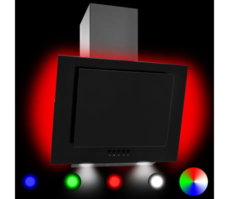 vidaXL Campana extractora RGB de LED acero inox. vidrio templado 60cm