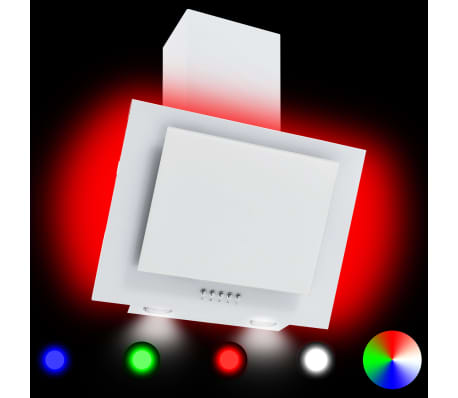 vidaXL Exaustor RGB LED 60 cm aço inoxidável e vidro temperado