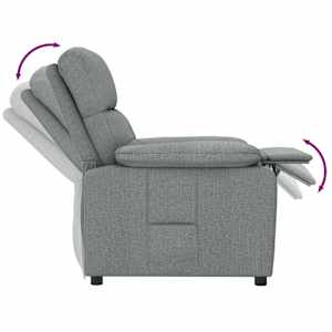 Polohovací křeslo tmavě šedé textil - obrázek 7