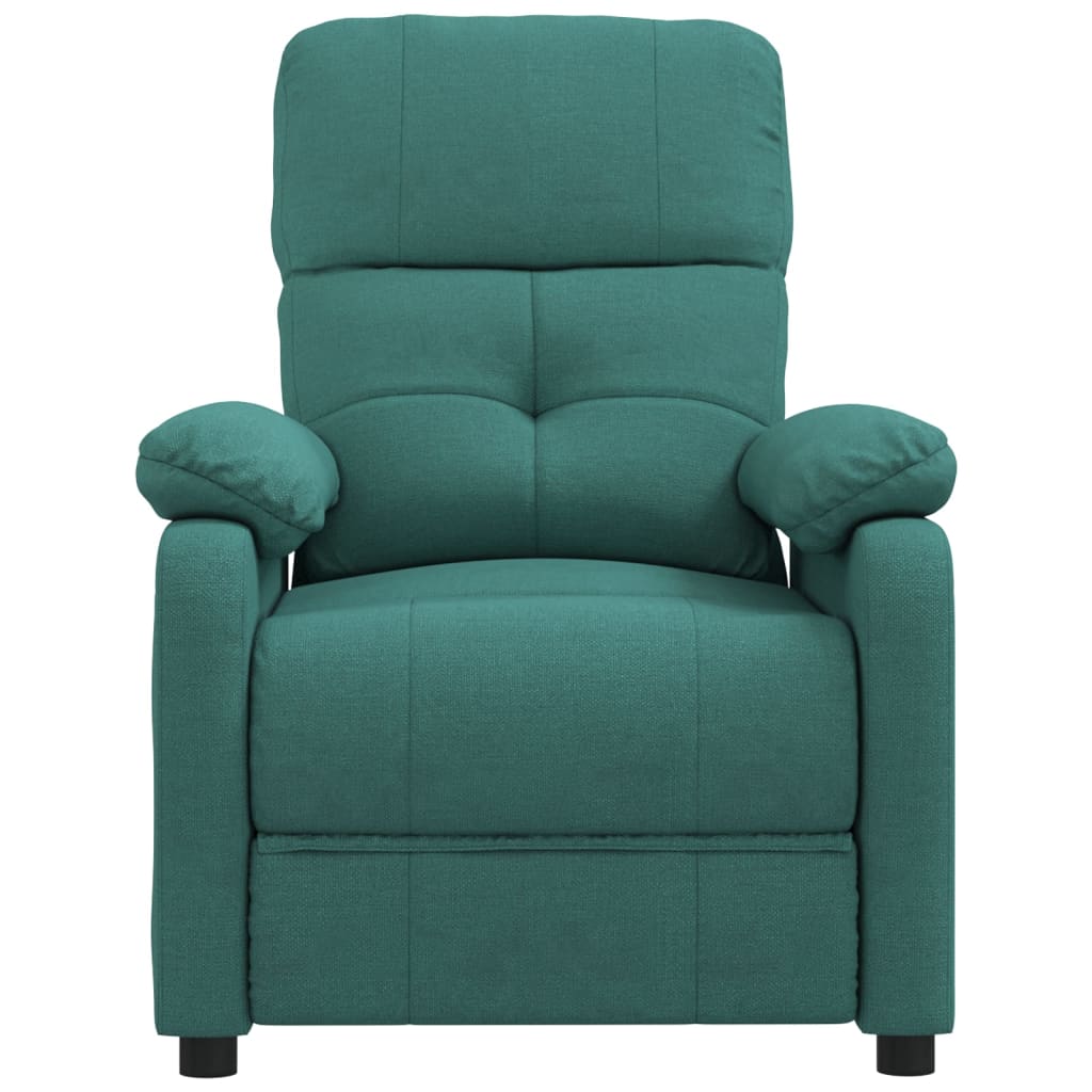 vidaXL Atlošiamas krėslas, tamsiai žalios spalvos, audinys