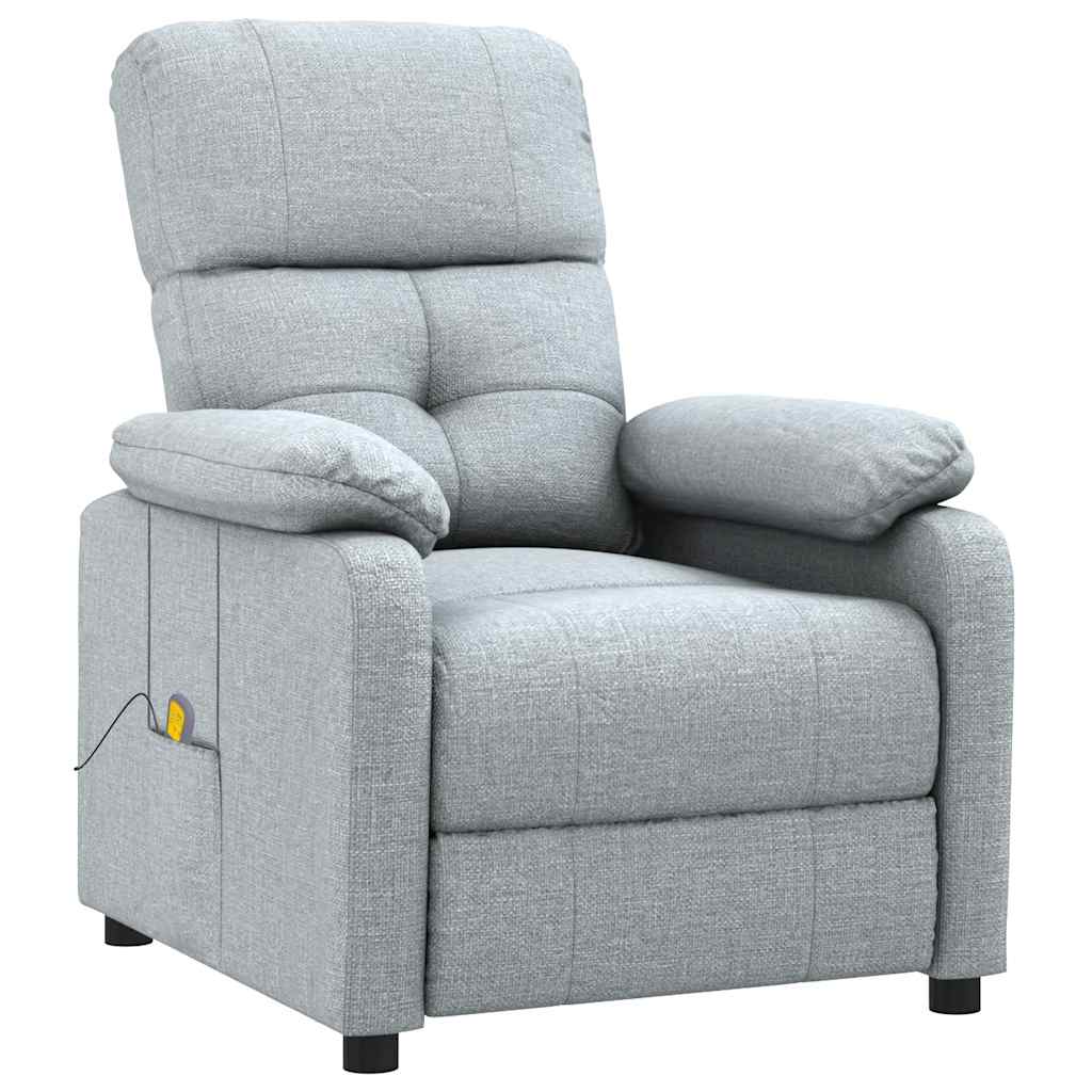 vidaXL Masážní křeslo světle šedé textil