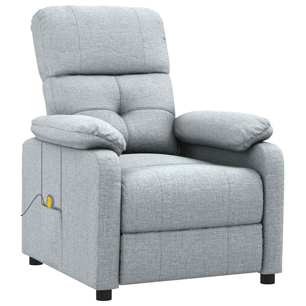 vidaXL Masážní křeslo světle šedé textil