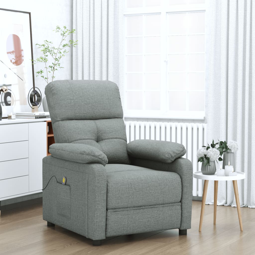 vidaXL Massagestoel stof donkergrijs