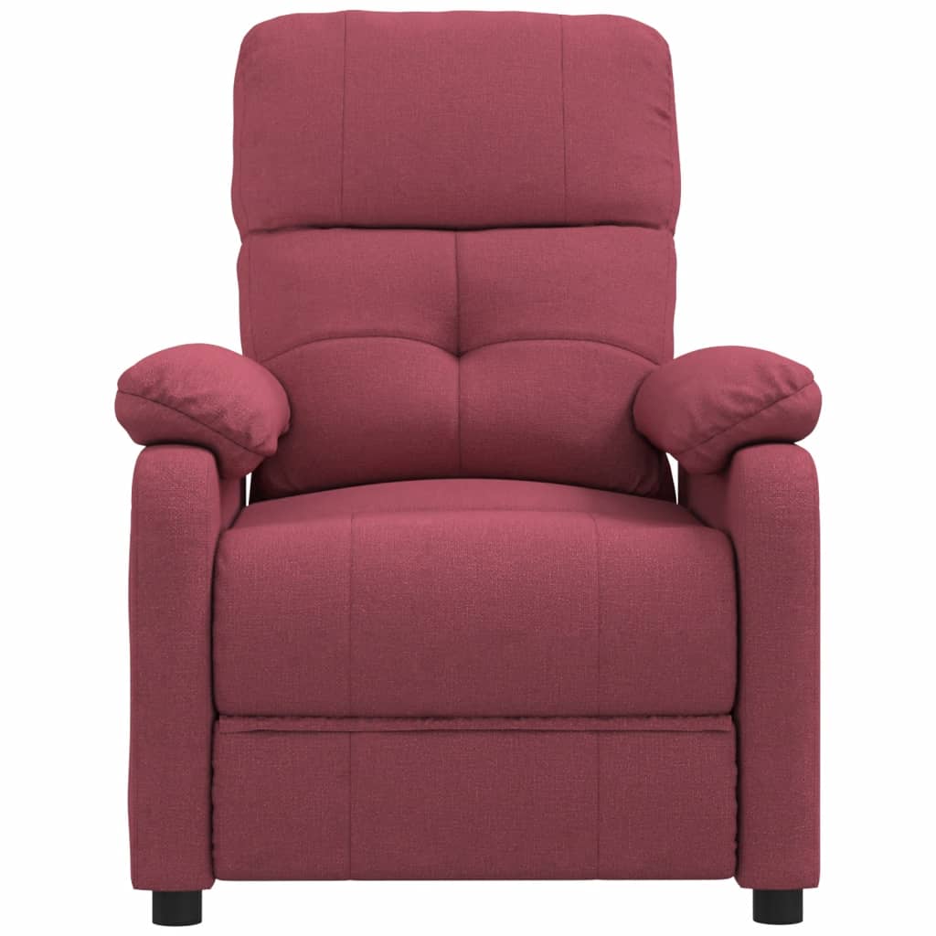 vidaXL masāžas krēsls, vīnsarkans audums