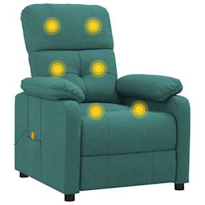 Masážní křeslo tmavě zelené textil - obrázek 7