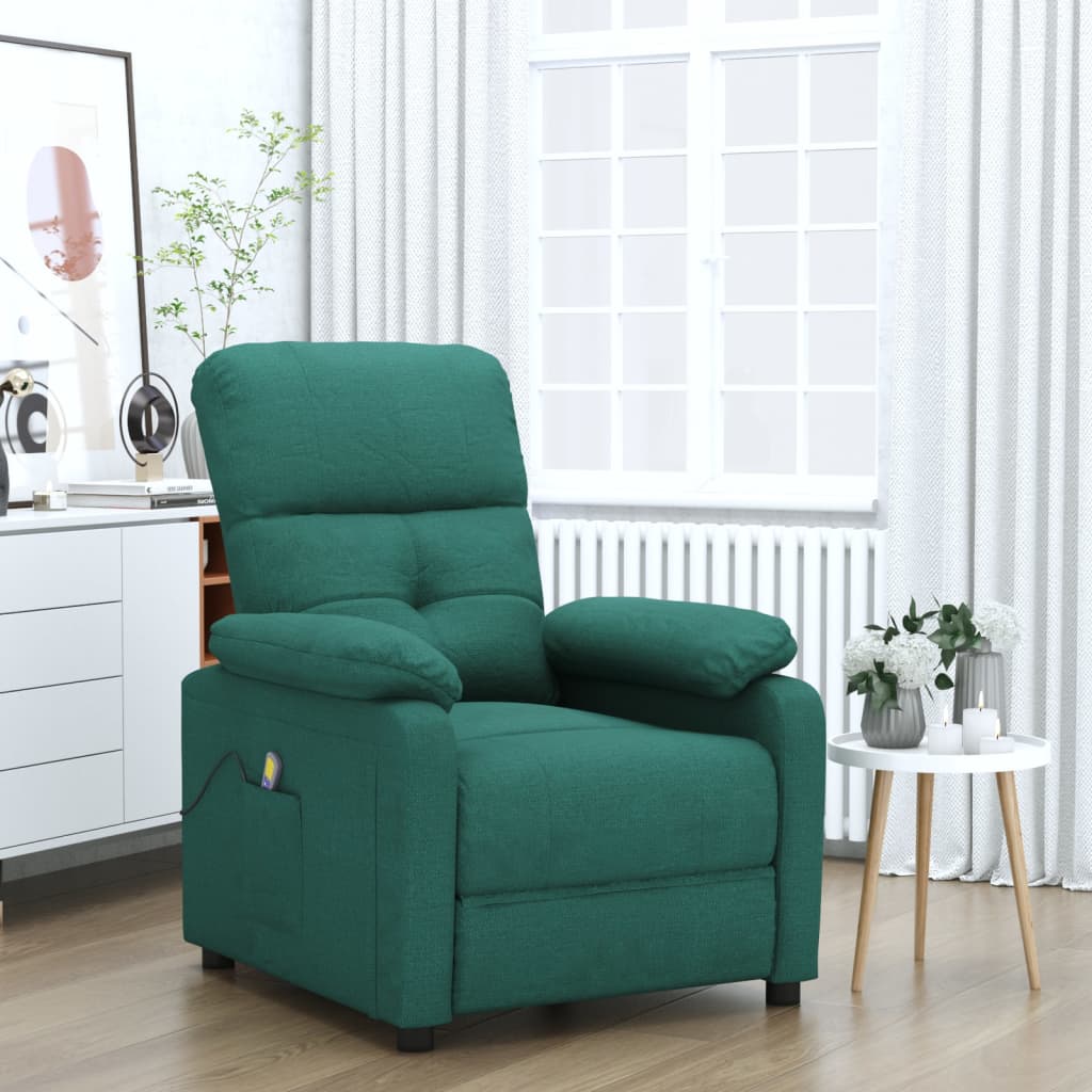 vidaXL Massagestoel stof donkergroen