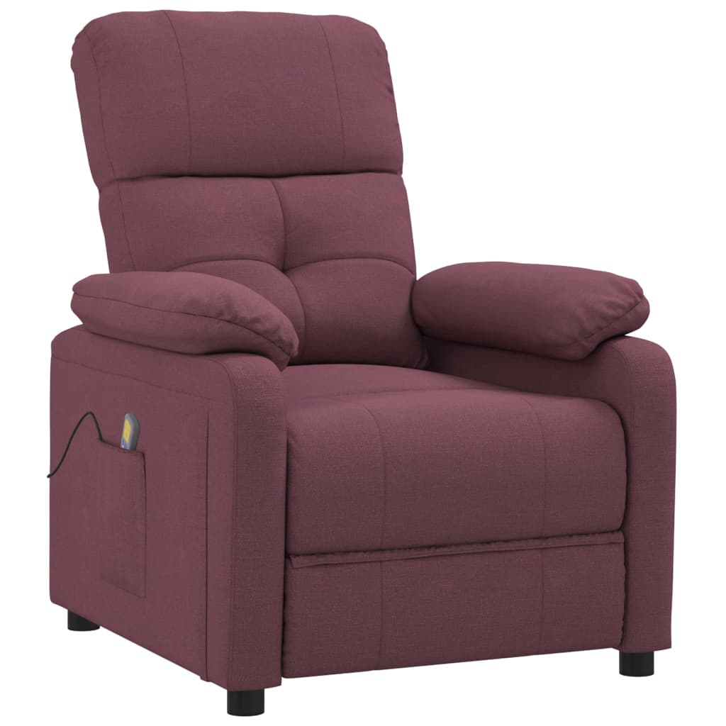 

vidaXL Massage Recliner Chair Purple Fabric