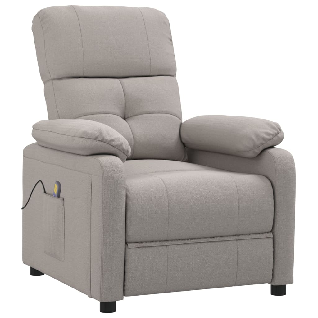 vidaXL Masážní křeslo taupe textil