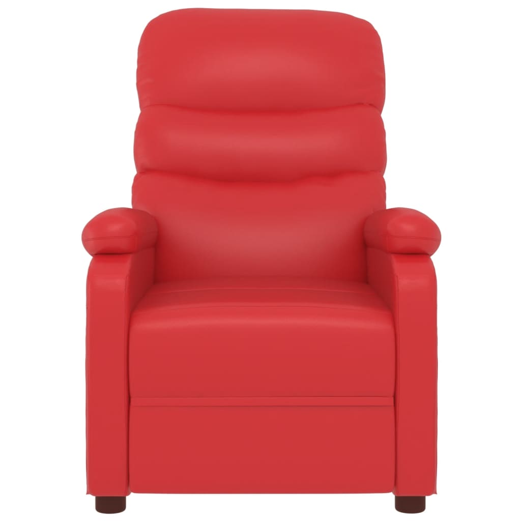 vidaXL Sillón reclinable de cuero sintético rojo