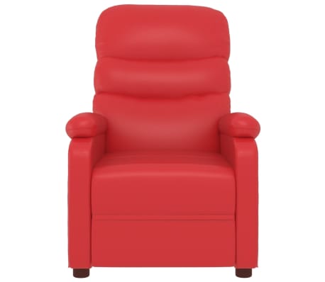 vidaXL atpūtas krēsls, atgāžams, sarkana mākslīgā āda