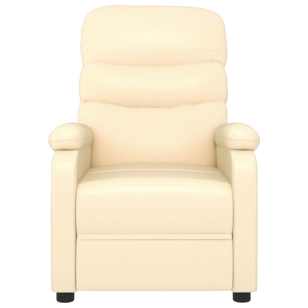 vidaXL Massagestoel kunstleer crèmekleurig