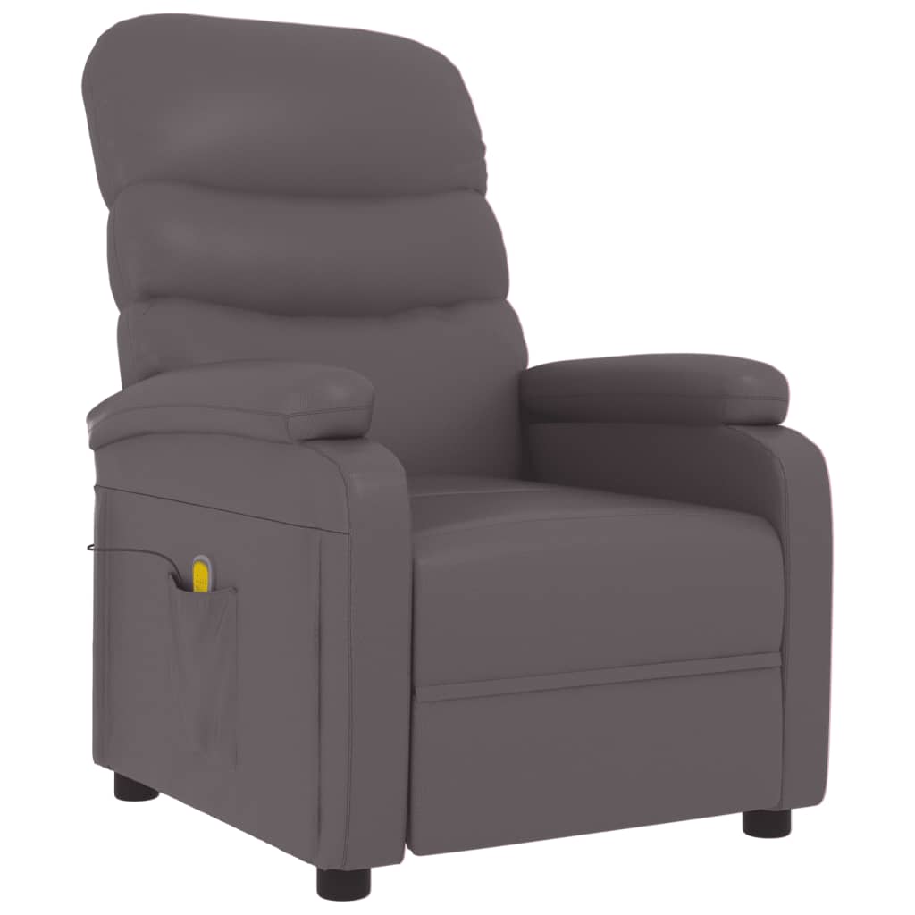 

vidaXL Massage Reclining Chair Gray Faux Leather