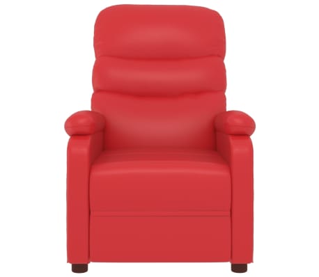 vidaXL Sillón de masaje de cuero sintético rojo