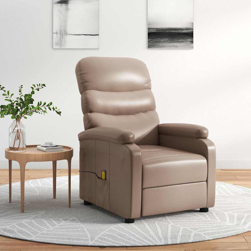 vidaXL Massagesessel Cappuccino-Braun Kunstleder