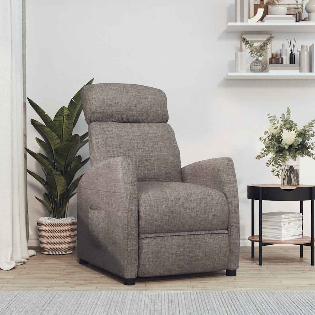 Polohovací křeslo taupe textil