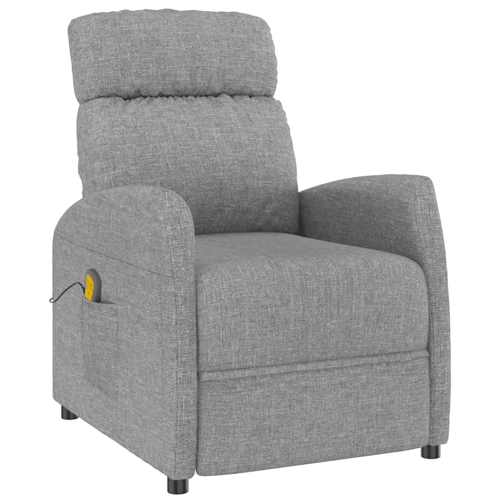 

vidaXL Massage Reclining Chair Light Gray Fabric