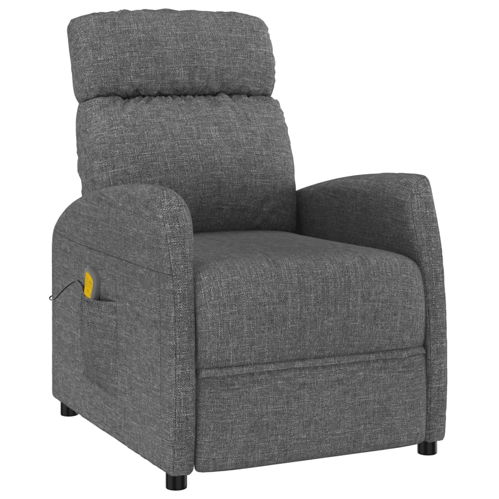 vidaXL Masážní křeslo tmavě šedé textil