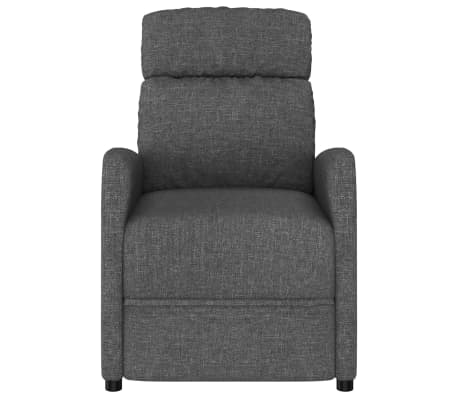 vidaXL Masažinis krėslas, tamsiai pilkos spalvos, audinys