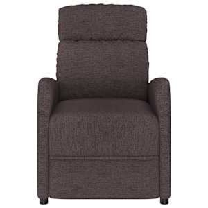 Masážní křeslo tmavě hnědé textil - obrázek 3