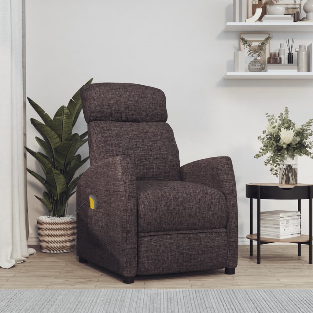 vidaXL massagestol stof mørkebrun