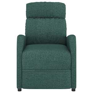 vidaXL Masažinis krėslas, tamsiai žalios spalvos, audinys