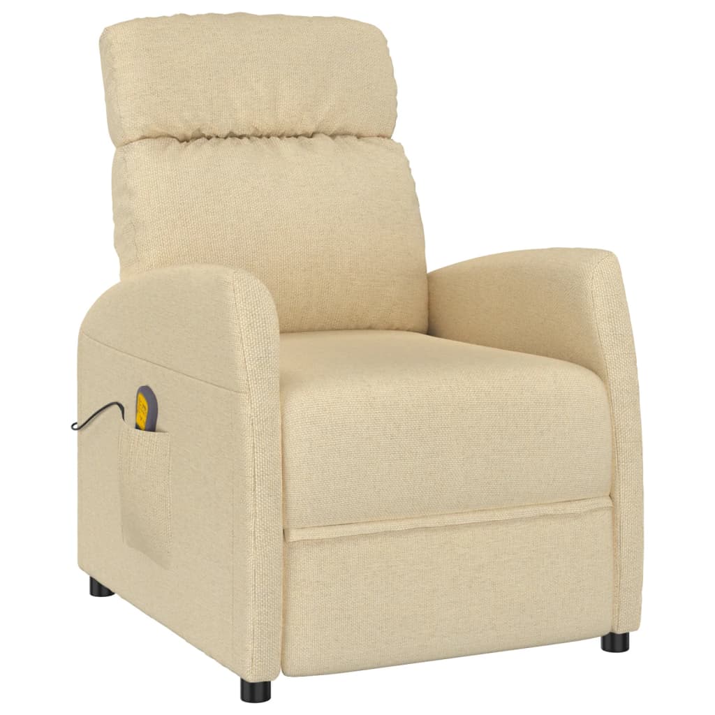 

vidaXL Massage Reclining Chair Cream Fabric