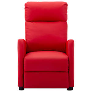vidaXL Masažinis krėslas, raudonos spalvos, dirbtinė oda