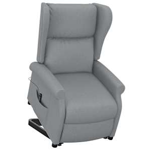 Zvedací křeslo světle šedé textil - obrázek 7