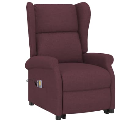 vidaXL Sillón de masaje elevable tela morado