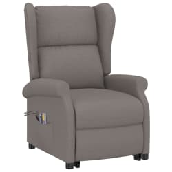 vidaXL Fauteuil de massage Taupe Tissu