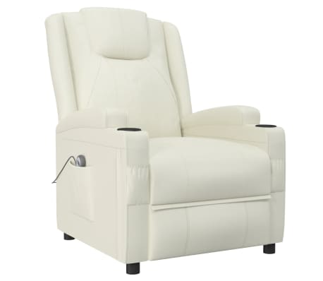 vidaXL Fauteuil Blanc crème Similicuir