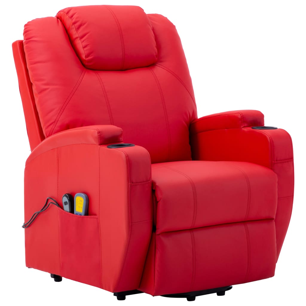

vidaXL Sta-op-massagestoel kunstleer rood