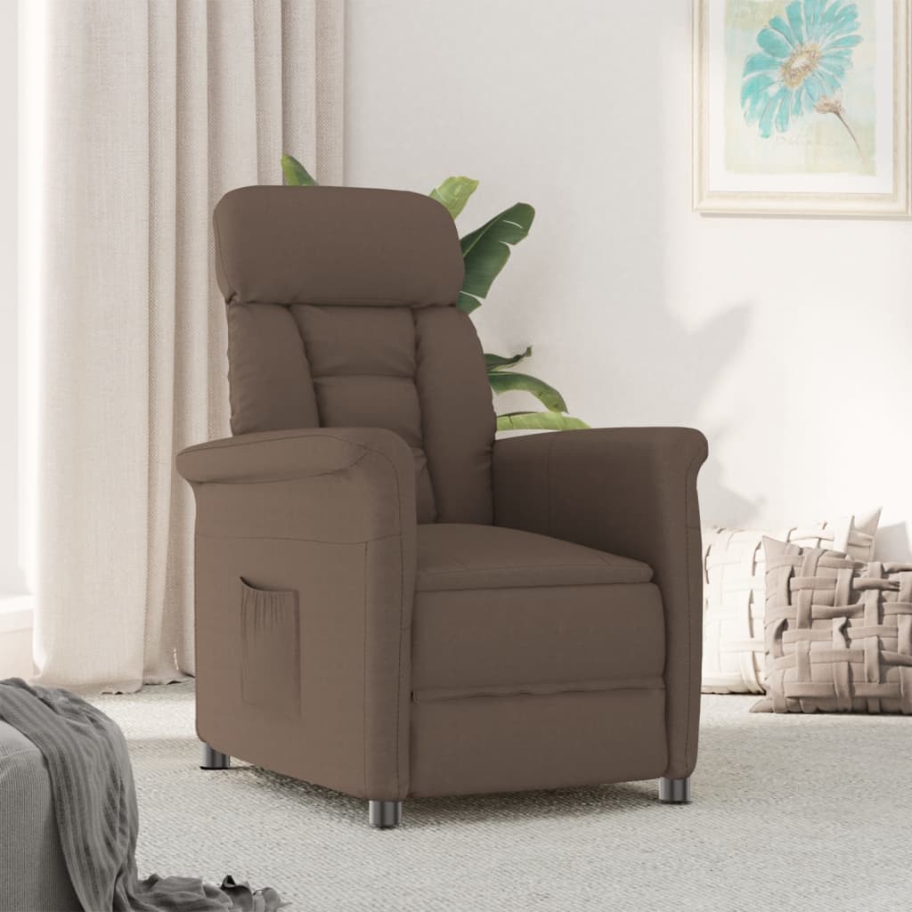 Fauteuil inclinable marron similicuir daim