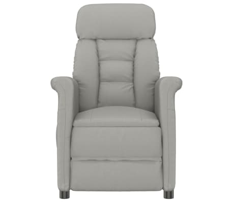 vidaXL Masažinis krėslas, šviesiai pilkos spalvos, dirbtinė versta oda