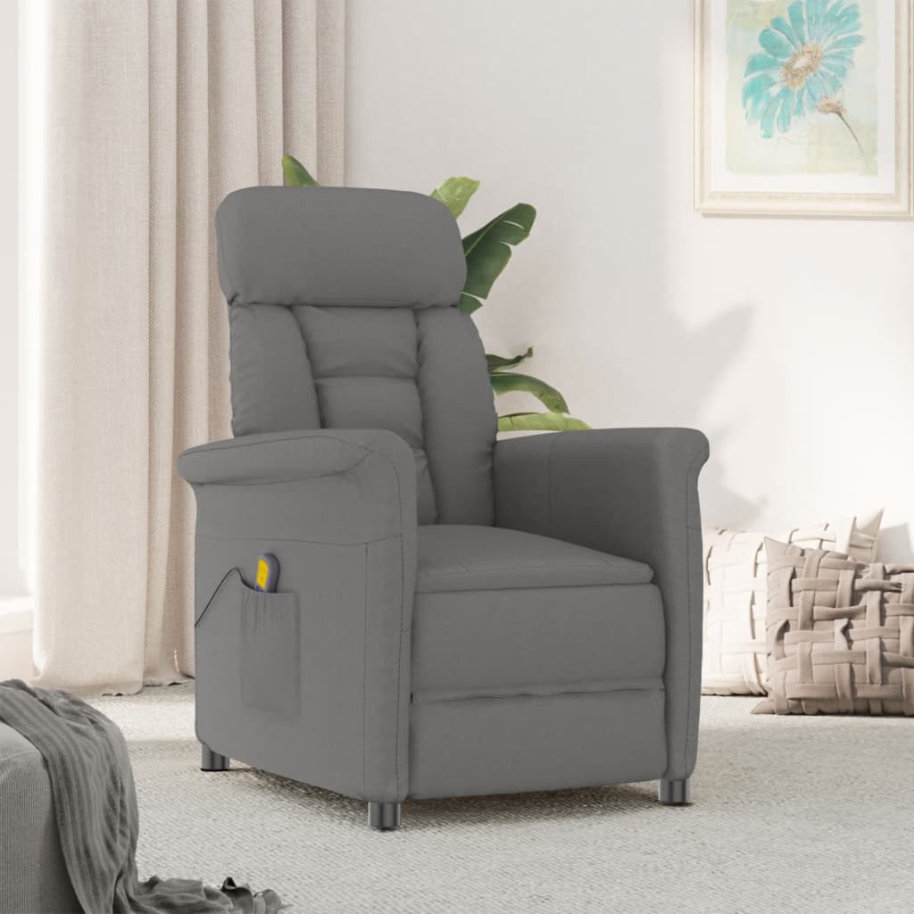 vida XL Massagesessel Dunkelgrau Wildleder-Optik