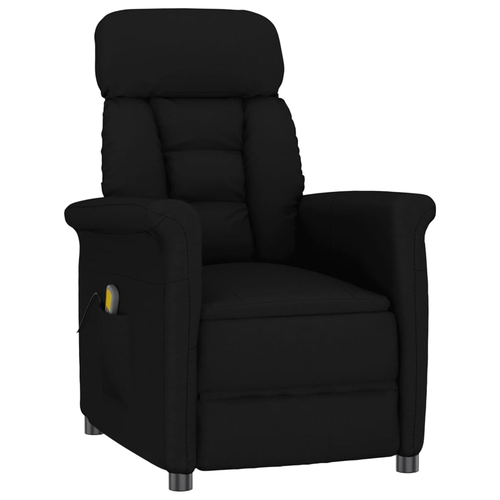 Image of vidaXL Massage Recliner Black Faux Suede Leather