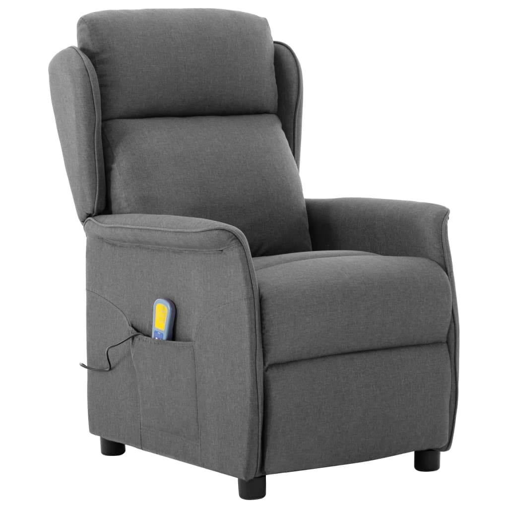

vidaXL Massage Recliner Light Gray Fabric