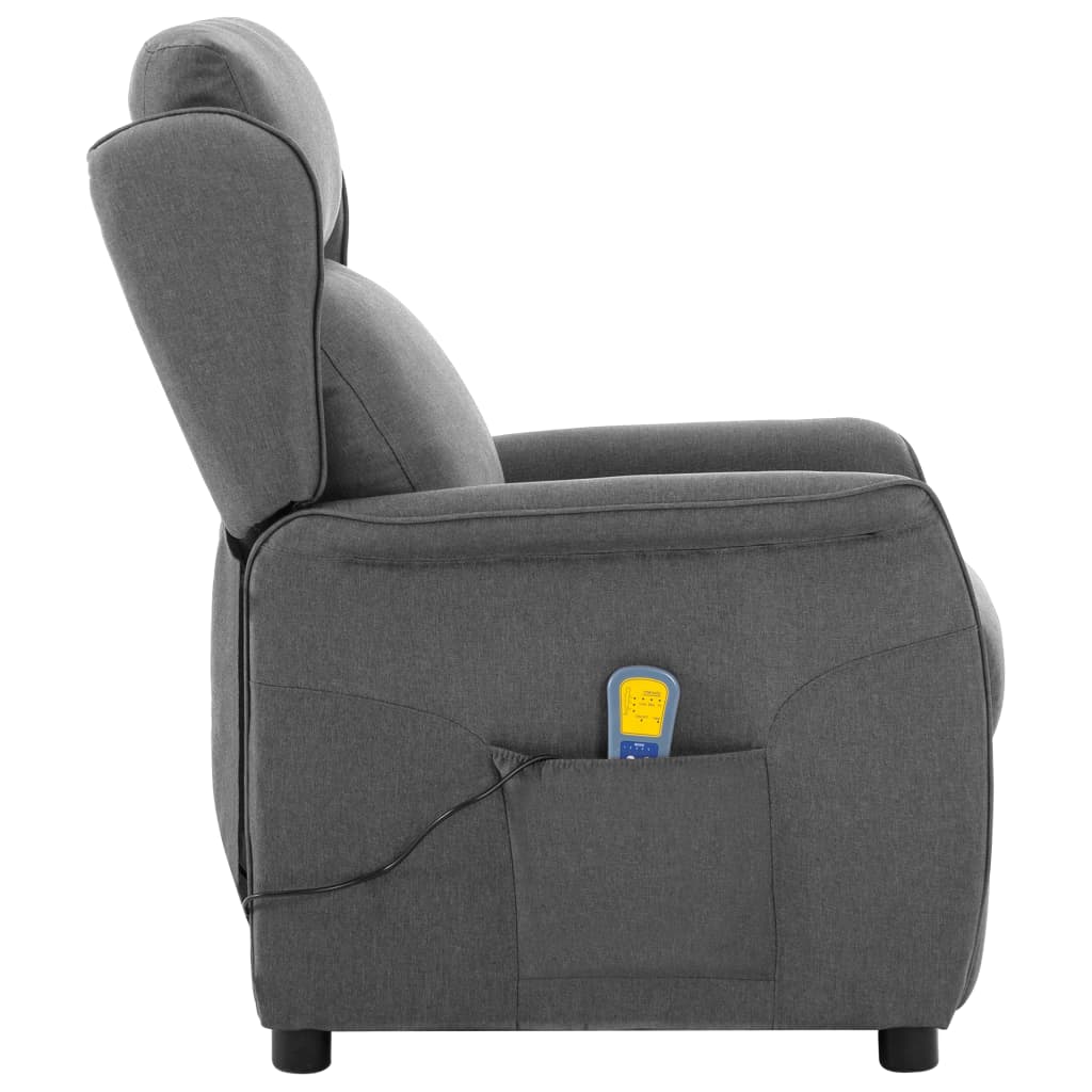 vidaXL Massage Recliner Light Gray Fabric