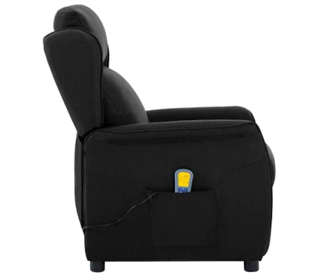 vidaXL Fauteuil de massage Noir Tissu