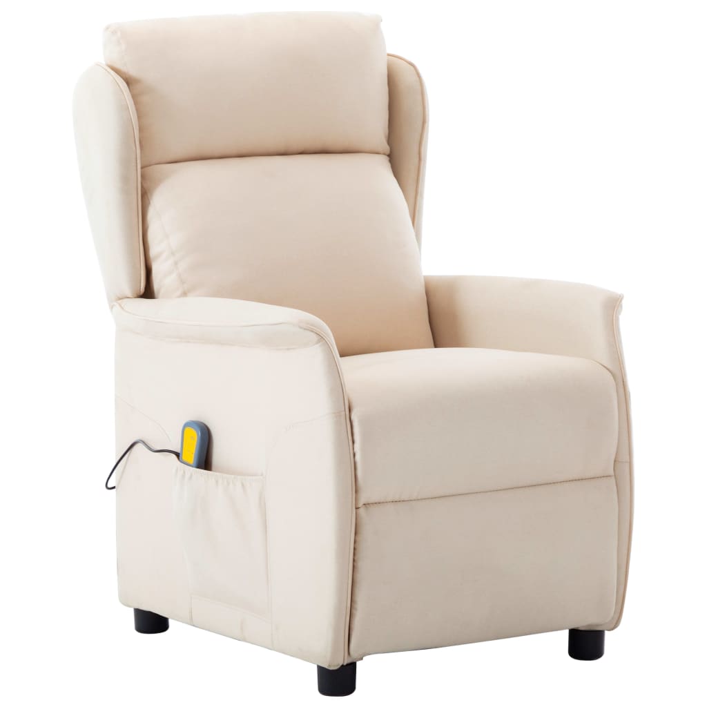 

vidaXL Massage Recliner Cream Fabric