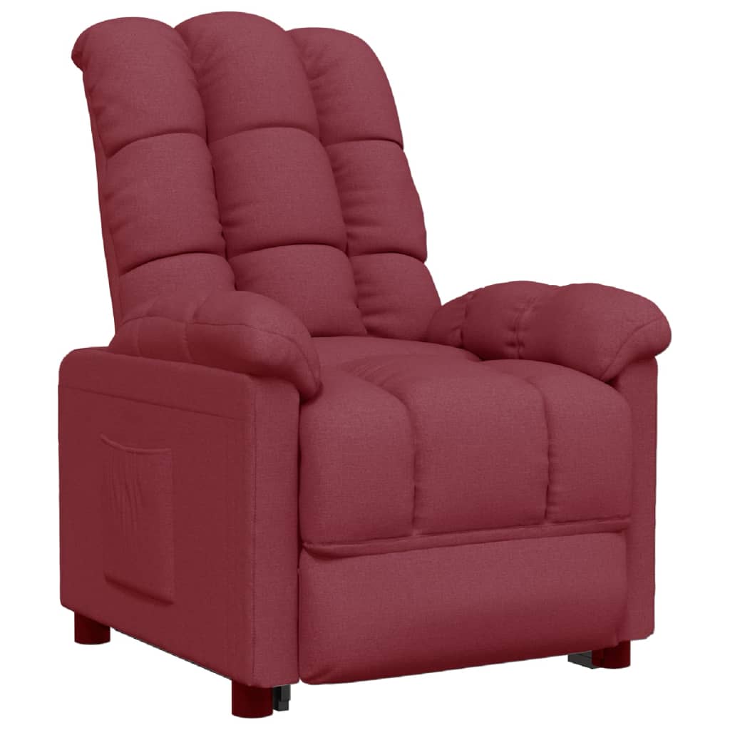 vidaXL Polohovací křeslo vínové textil