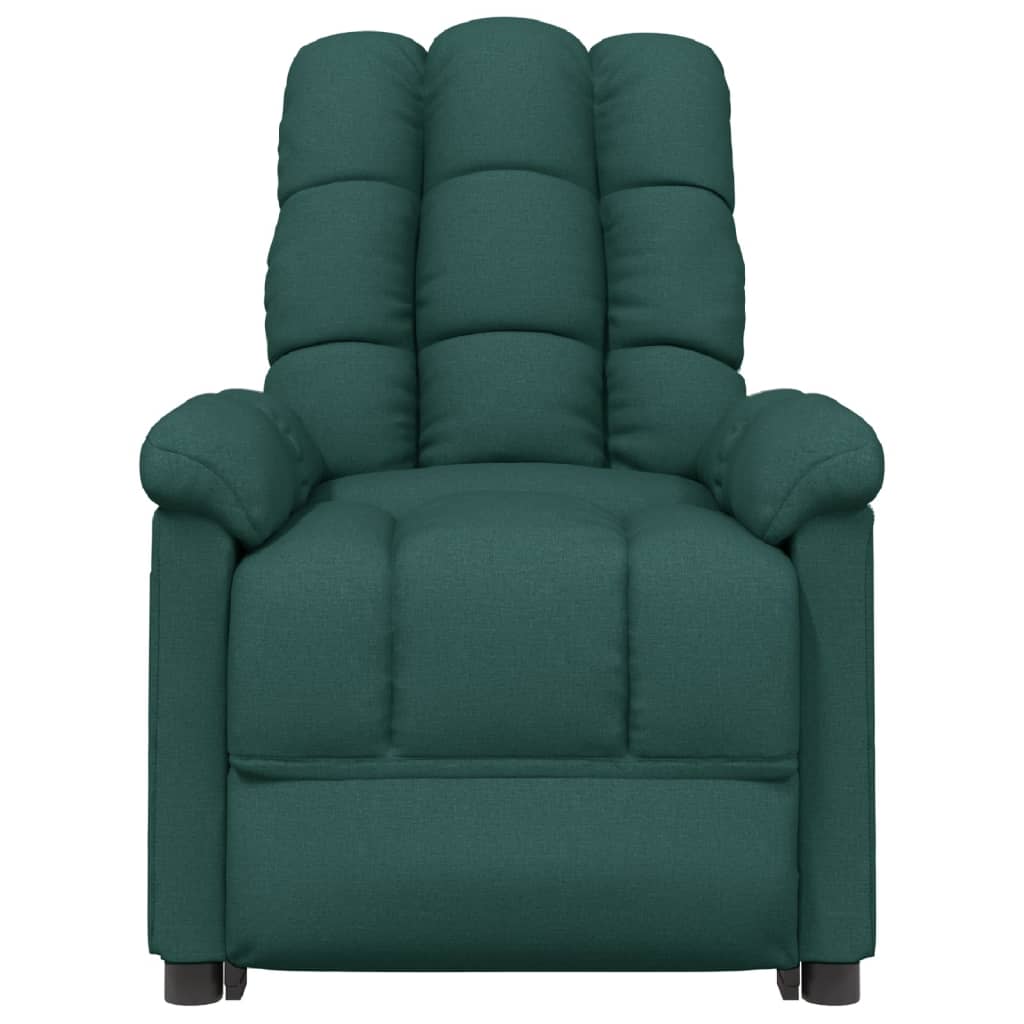 vidaXL كرسي استرخاء قماش أخضر داكن