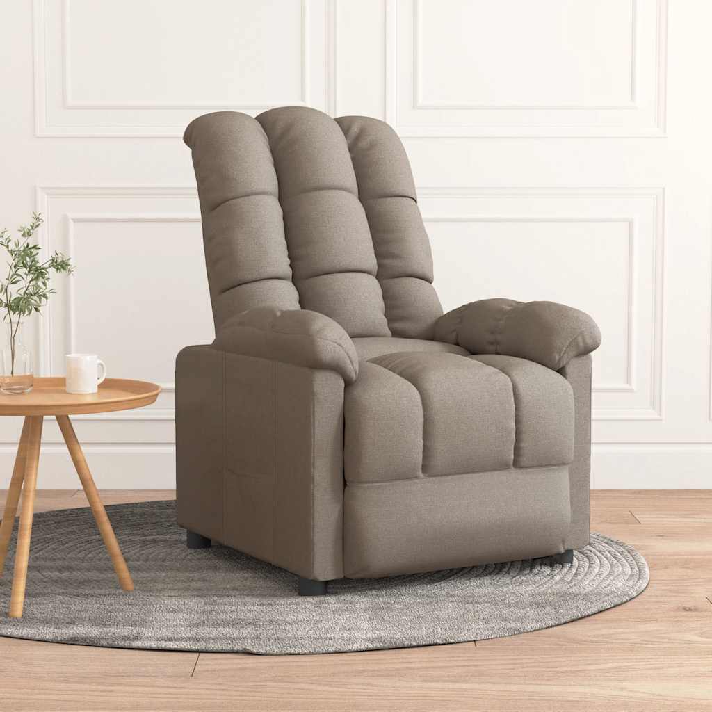 vidaXL Fotel rozkadany, kolor taupe, obity tkanin