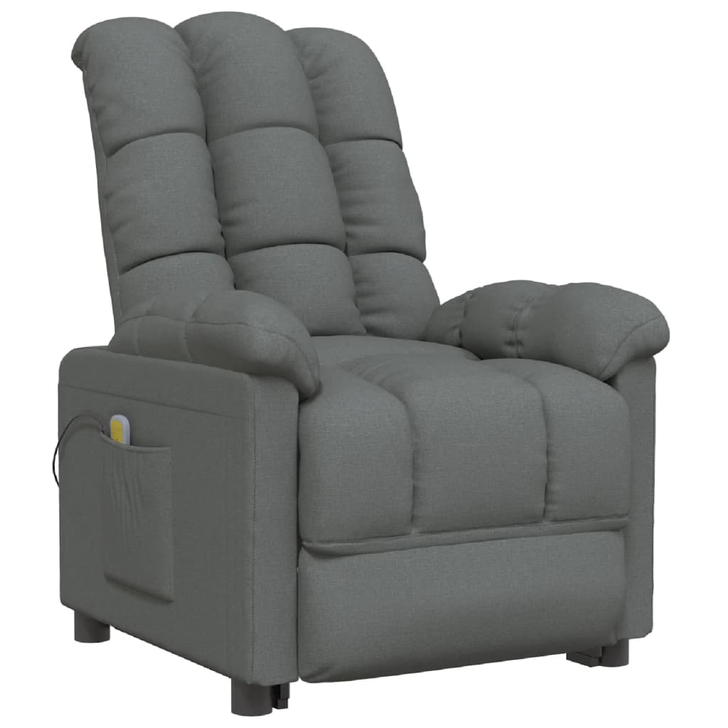 

vidaXL Massage Recliner Dark Gray Fabric