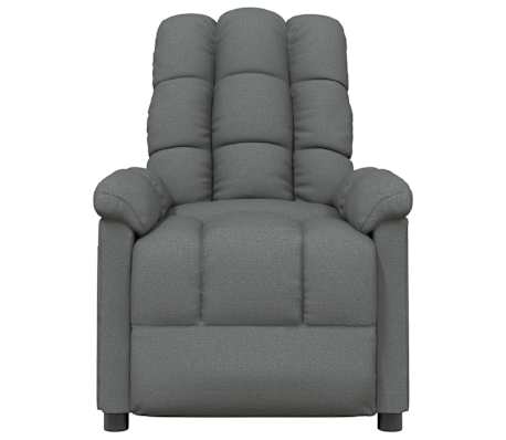 vidaXL Masažinis krėslas, tamsiai pilkos spalvos, audinys