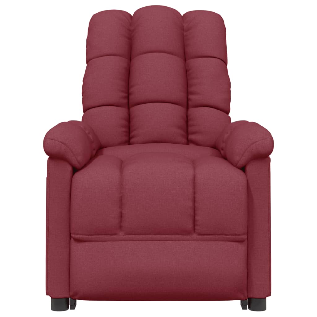 vidaXL Massage Recliner Wine Red Fabric