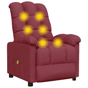 Masážní křeslo vínové textil - obrázek 6
