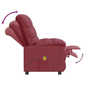 Masážní křeslo vínové textil - obrázek 7